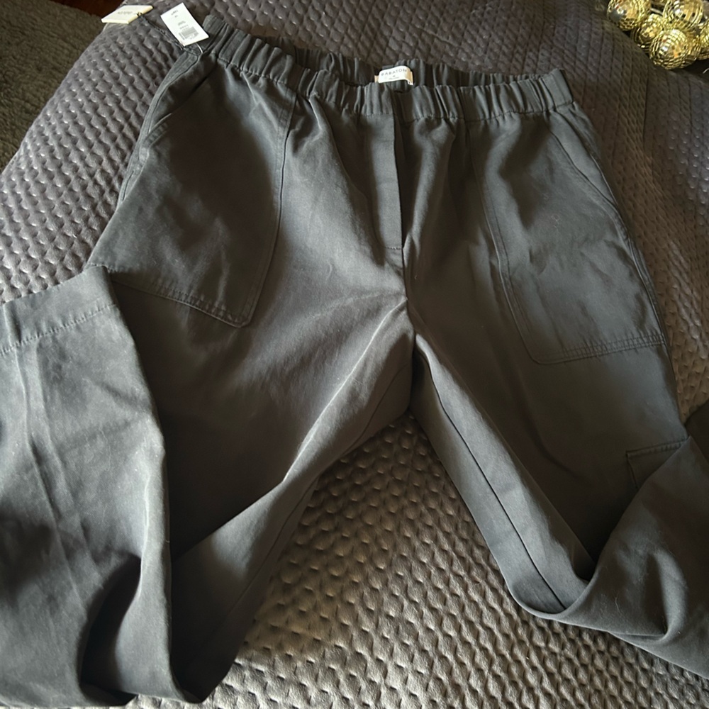 Babaton Charcoal Elastic Waist Pants titan